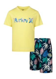 Hurley Toddler Boys Tucan Palm UPF50+ Swim Set, 2 Piece - Midnight Teal