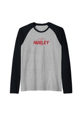 Hurley Virginia VA Vintage Athletic Red Sports Logo Raglan Baseball Tee