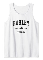 Hurley Virginia VA Vintage Sports Design Black Print Tank Top
