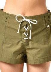 Hurley Women's Apparel Standard Lace Up Board Shorts  Olive M