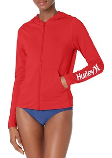 Hurley womens Hoodie Zip Rashguard Rash Guard Shirt   US