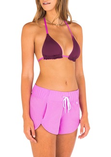 Hurley Juniors' Samba Striped Mid-Rise Cheeky Bikini Bottom