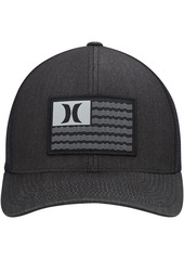 Men's Hurley Black Icon Flag Trucker Flex Hat - Black