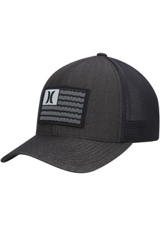Men's Hurley Black Icon Flag Trucker Flex Hat - Black
