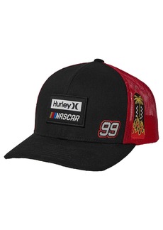 Men's Hurley Black, Red Nascar Trucker Snapback Hat - Black, Red