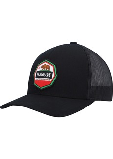 Men's Hurley Black Ultra Destination California Republic Trucker Snapback Hat - Black