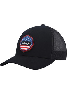 Men's Hurley Black Ultra Destination United States Trucker Snapback Hat - Black