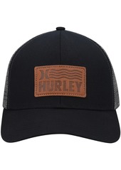 Men's Hurley Black Waves Trucker Snapback Hat - Black