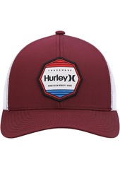 Men's Hurley Burgundy, White Pacific Patch Trucker Snapback Hat - Burgundy, White