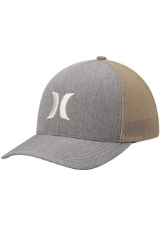 Men's Hurley Gray Icon Textures Logo Flex Hat - Gray