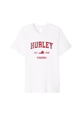 Mens Hurley Virginia VA Vintage Sports Design Red Print Premium T-Shirt