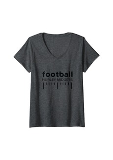 Womens Hurley Midgets Football Lines HS V-Neck T-Shirt