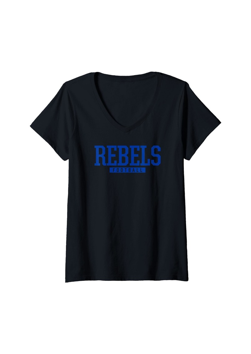 Womens Hurley Rebels Football HS V-Neck T-Shirt