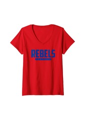 Womens Hurley Rebels Football V-Neck T-Shirt