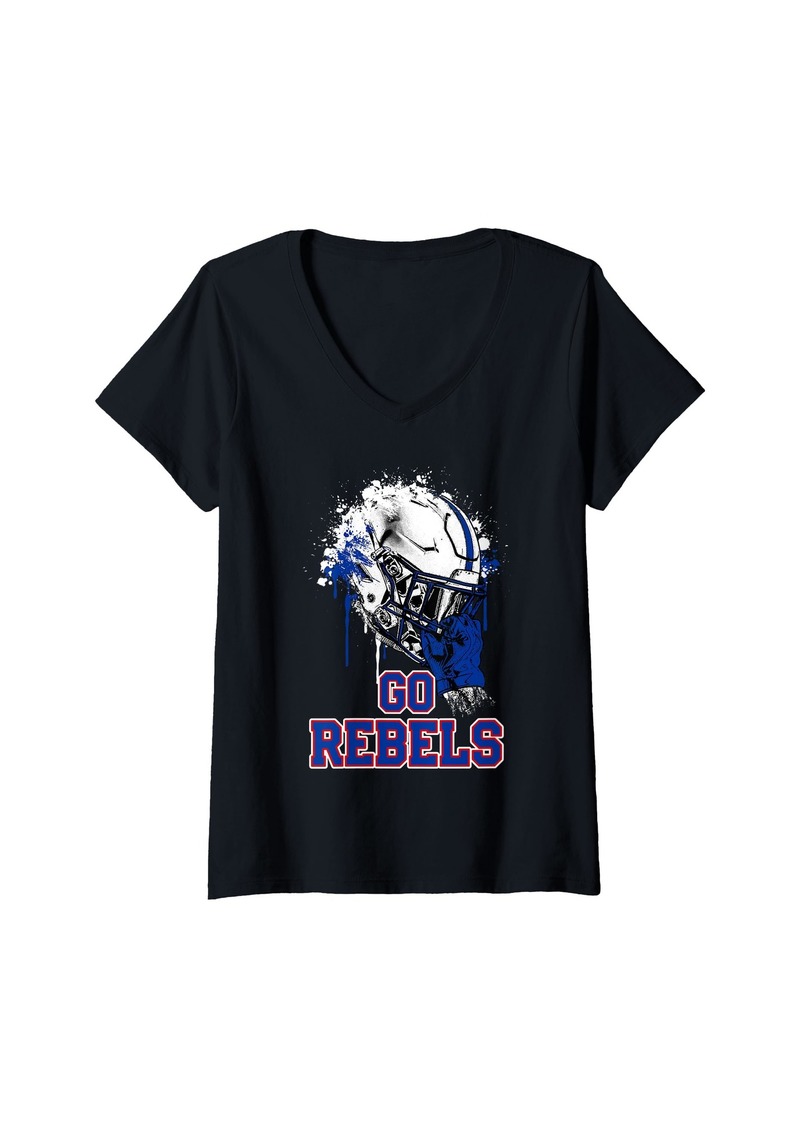 Womens Hurley Rebels Rising Helmet GO! V-Neck T-Shirt