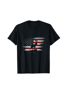 Ibex Animal 4th Of July USA Flag America Vintage Patriotic T-Shirt