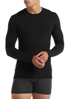 Icebreaker Anatomica Long Sleeve Crewneck T-Shirt in Black at Nordstrom