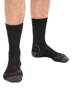 icebreaker Men's Hike+ Light Crew Socks, Large, Black