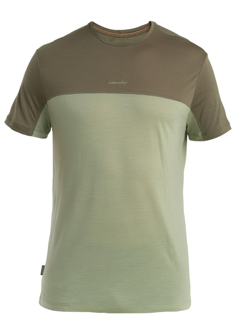 icebreaker Men's 125 Cool-Lite Merino Blend Sphere III Color Block T-Shirt, Medium, Lichen/Loden/Cb