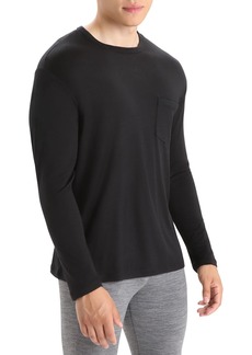 Icebreaker Men's Merino Granary Long Sleeve Pocket T-Shirt, Medium, Black | Father's Day Gift Idea