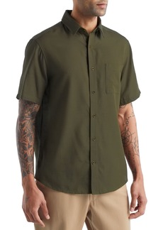 Icebreaker Men's Merino Steveston Short Sleeve Shirt, Medium, Green