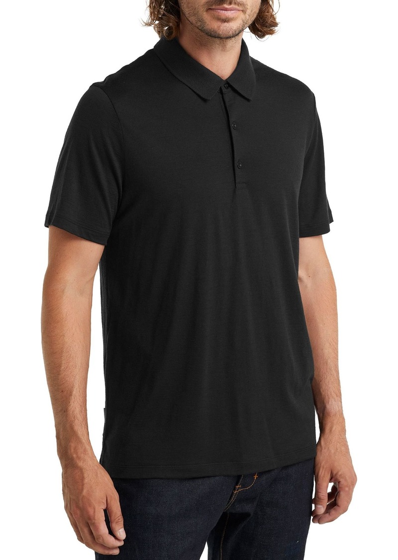 Icebreaker Men's Merino Tech Lite II Short Sleeve Polo, Medium, Black | Father's Day Gift Idea