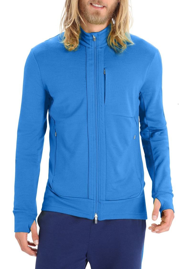 Icebreaker Men's Quantum III Long Sleeve Full-Zip Jacket, Medium, Blue | Father's Day Gift Idea