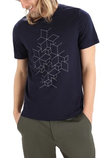Icebreaker Men's Tech Lite II Short Sleeve Snowflake T-Shirt, XL, Blue