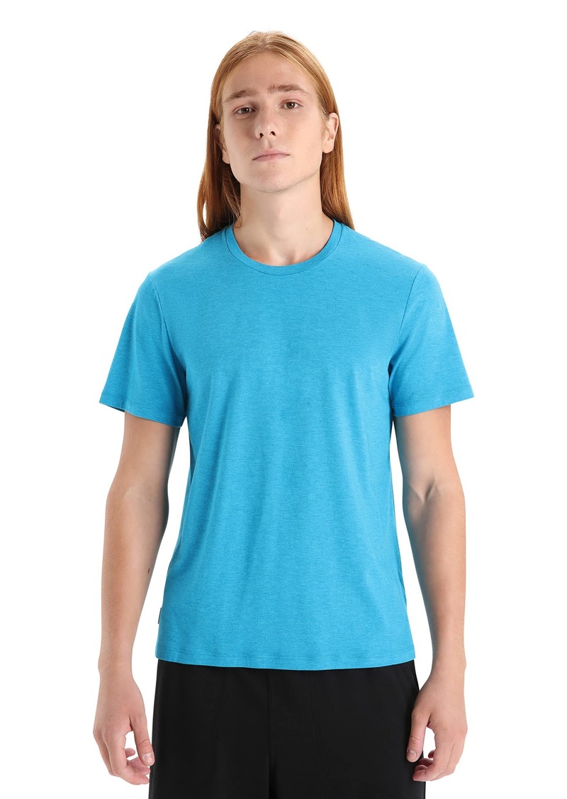Icebreaker Merino Central Classic Short Sleeve T-Shirts for Men Merino Wool/Cotton Blend Breathable Soft Merino Wool T-Shirt - Premium Base Layer for Men