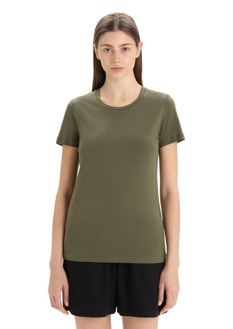 Icebreaker Merino Cool-Lite™ Women's Cotton T Shirts - Luxurious Cotton and Lyocell Blend Crewneck Short Sleeve Basic Tee