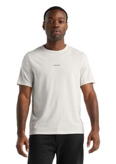 Icebreaker Merino Men's Central Short Sleeve Wool Logo T-Shirt - Basic Casual Shirt Ecru HTHR