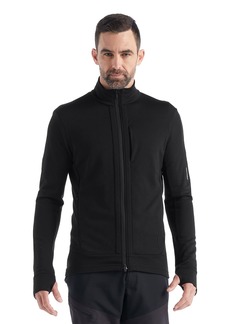 Icebreaker Merino Quantum III Men’s Full Zip Up Sweater 100% Merino Wool Comfy Slim-Fit Zip Up Jacket for Men with Zippered Pockets Thumb Loops - Premium Outdoor Sweat Shirt