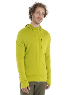 Icebreaker Merino Quantum III Zip Up Hoodie for Men 100% Merino Wool Long Sleeve Men’s Zip-Up Sweater with Zippered Pockets Thumb Loops - Athletic Sweatshirt /CB