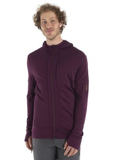 Icebreaker Merino Quantum III Zip Up Hoodie for Men 100% Merino Wool Long Sleeve Men’s Zip-Up Sweater with Zippered Pockets Thumb Loops - Athletic Sweatshirt Nightshade