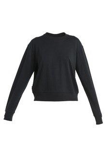 Icebreaker Merino Wool Crush Sweatshirt for Women Crewneck - Soft Lyocell Fabric - Long Sleeve Pullover for Casual Wear Black II