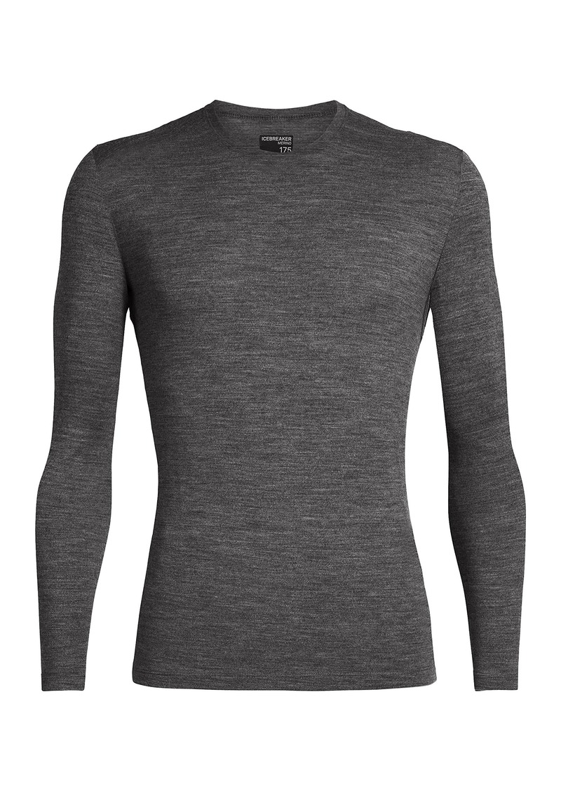 Icebreaker Merino Wool Long Sleeve Thermal Shirt for Men 175 Everyday - Odor-Resistant Crewneck Hiking Shirt with Slim Fit - Merino Wool Base Layer Men’s - Outdoor Clothing -