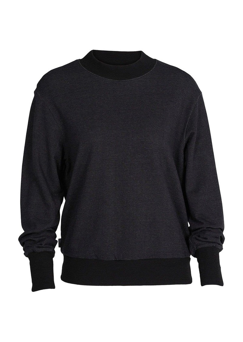 Icebreaker Merino Wool Sweatshirt for Women Crewneck - Soft Warm Organic Cotton - Long Sleeve Pullover for Casual Wear