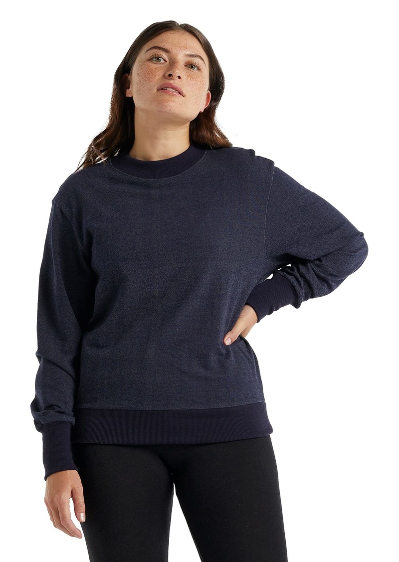 Icebreaker Merino Wool Sweatshirt for Women Crewneck - Soft Warm Organic Cotton - Long Sleeve Pullover for Casual Wear