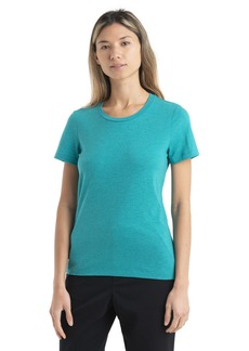Icebreaker Merino Wool T Shirts for Women Short Sleeve - Soft Organic Cotton - Crewneck Tees for Athletics Casual Wear  Large