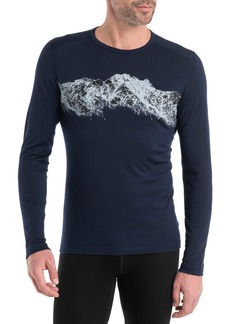 Icebreaker Oasis Remarkables Long Sleeve Wool Base Layer Graphic T-Shirt in Midnight Navy at Nordstrom Rack