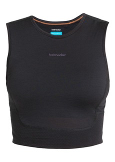 icebreaker Women's 125 ZoneKnit Merino Energy Wind Long Sleeve T-Shirt, Medium, Black
