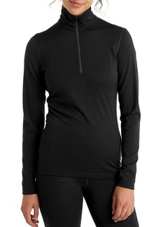 icebreaker Women's 200 Oasis Long Sleeve Crewe 1/2 Zip Shirt, XS, Black