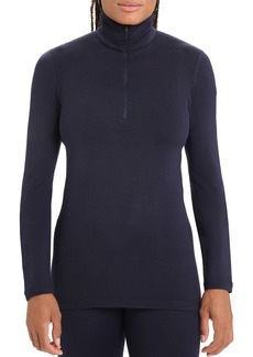 icebreaker Women's 260 Tech Long Sleeve 1/2 Zip Baselayer Shirt, XS, Blue