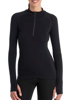 Icebreaker Women's 300 MerinoFine Polar Long Sleeve ½ Zip Jacket, XS, Black