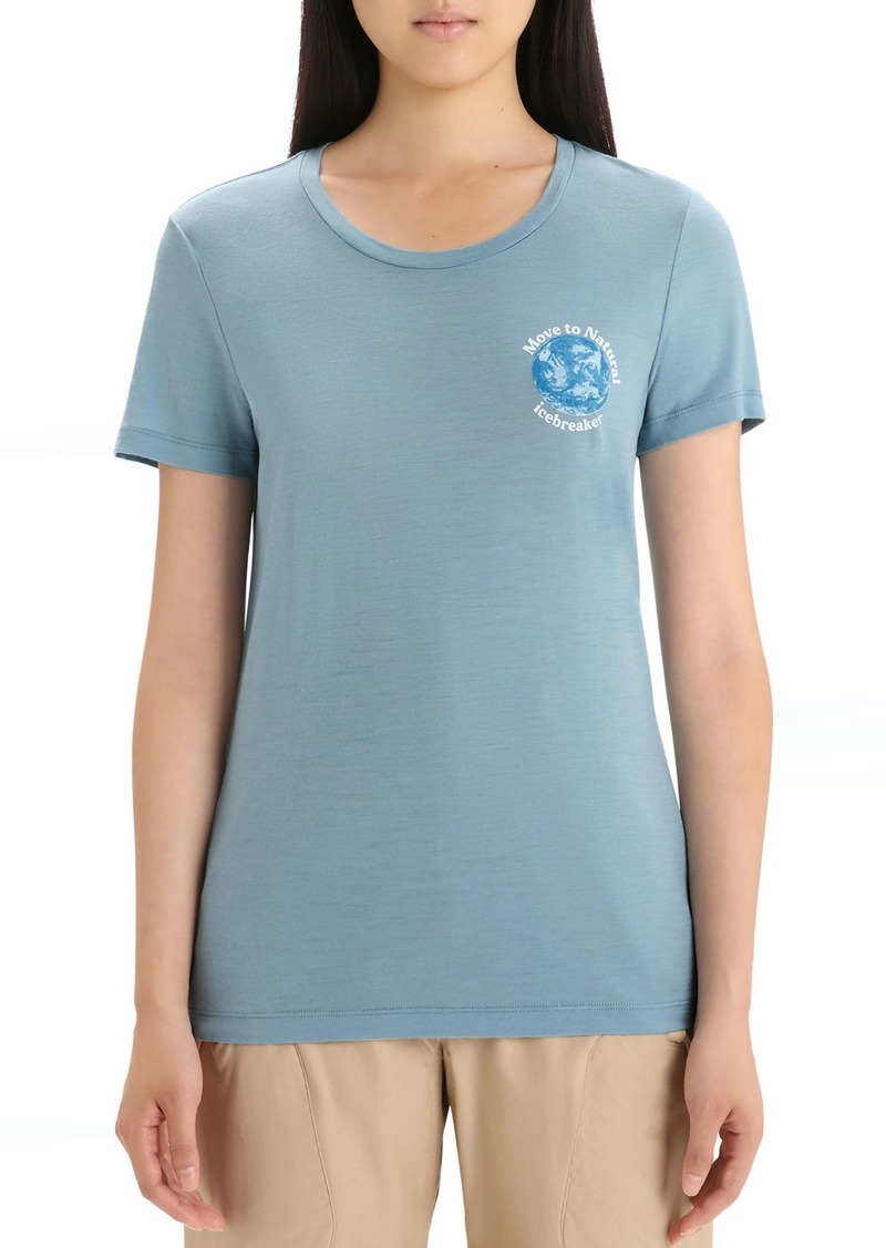 Icebreaker Women's Tech Lite II Short Sleeve Earth T-Shirt, Small, Blue