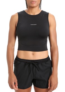 icebreaker Women's ZoneKnit Cropped Sports Bra Tank Top, XL, Black