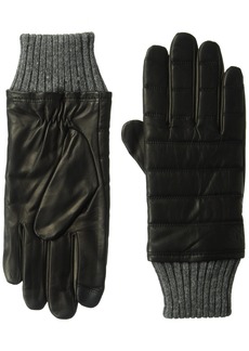 Ike Behar Men's Quilted Leather Touchscreen Gloves