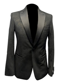 Ike Behar Velvet Peak Collar One-Button Jacket in Black at Nordstrom Rack