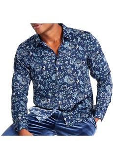 INC Edward Mens Floral Collared Button-Down Shirt