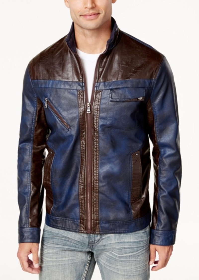 INC I.n.c. Men's Colorblocked Faux Leather Jacket, Created for Macy's ...